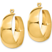 14K Yellow Gold Polished C-Hoop Earring Jackets by 0