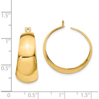14K Yellow Gold Polished C-Hoop Earring Jackets by 0