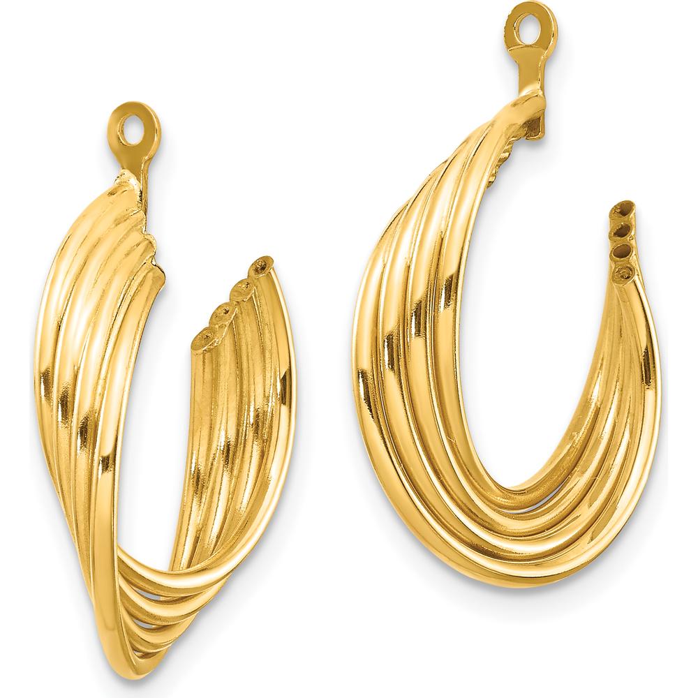 14K Yellow Gold Polished C-Hoop Earrings - 19mm Length by 0