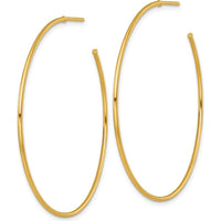 14K Yellow Gold Polished C-Hoop Earrings - 50mm by 0
