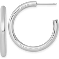 14K Yellow Gold Polished C-Hoop Post Earrings - 30mm Length, 3mm Thickness by 0