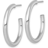14K Yellow Gold Polished C-Hoop Post Earrings - 30mm Length, 3mm Thickness by 0