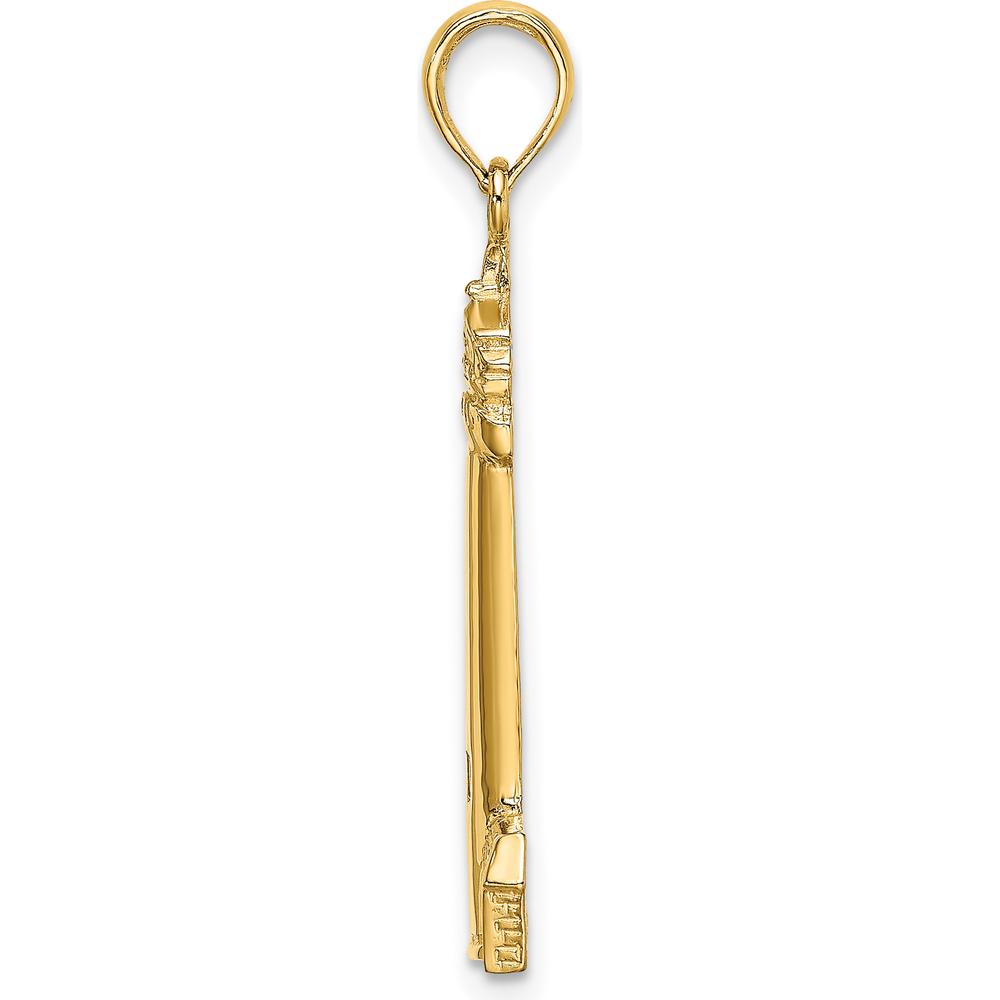 14K Yellow Gold Polished Cape May Lighthouse Pendant Charm by Oro Pregiato
