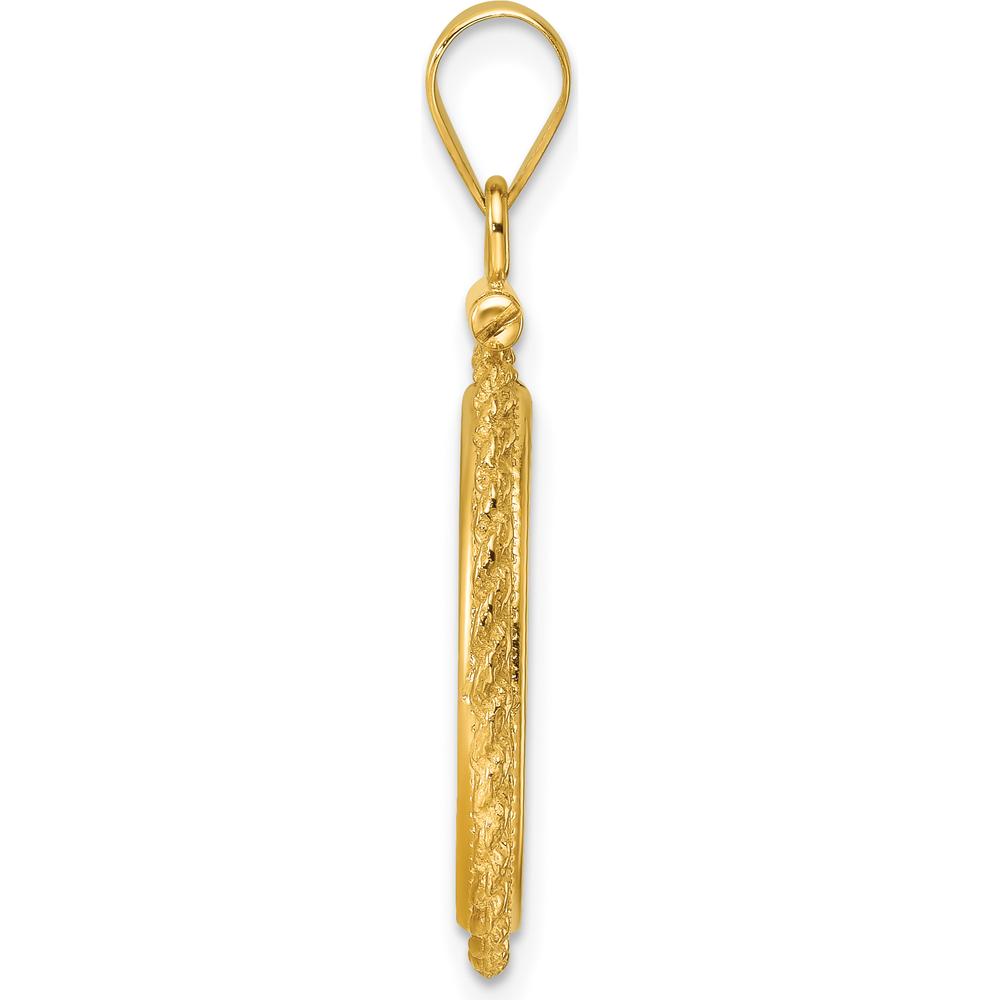 14K Yellow Gold Polished Casted Rope Coin Bezel Pendant - Holds 1/10 oz. Panda Coin by Numis Coin Jewelry
