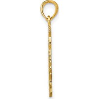14K Yellow Gold Polished Cat Charm Pendant - Whimsical Animal Jewelry by Oro Pregiato