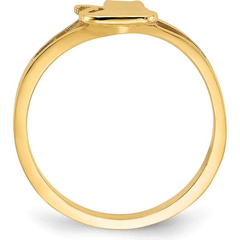 14K Yellow Gold Polished Cat Ring - Whimsical Animal Motif by 0
