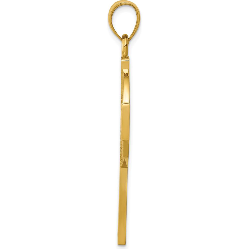 14K Yellow Gold Polished Celtic Cross Pendant - 45.82mm in Length by Oro Pregiato