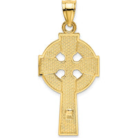 14K Yellow Gold Polished Celtic Cross Pendant - 45.82mm in Length by Oro Pregiato