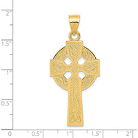 14K Yellow Gold Polished Celtic Cross Pendant - 45.82mm in Length by Oro Pregiato
