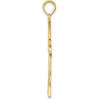 14K Yellow Gold Polished Celtic Knot Cross Charm with Secure Bail - 34.1mm Length by Oro Pregiato