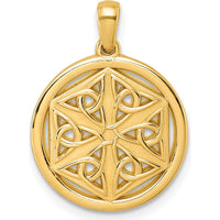 14K Yellow Gold Polished Celtic Knot Hexagon Pendant - 23.35mm Length by Oro Pregiato