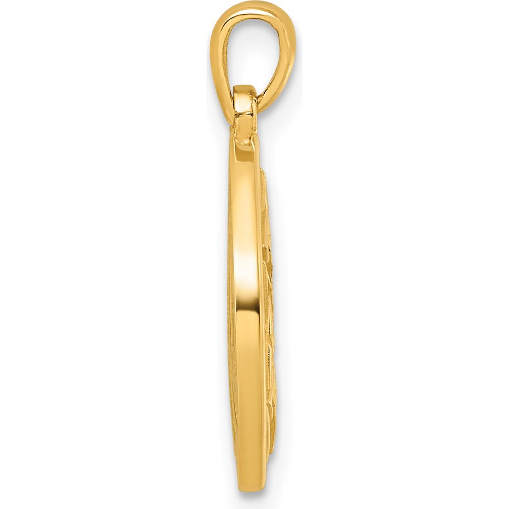 14K Yellow Gold Polished Celtic Knot Hexagon Pendant - 23.35mm Length by Oro Pregiato