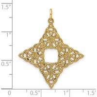 14K Yellow Gold Polished Celtic Knot Pendant - Hollow Design with Open Back by Oro Pregiato
