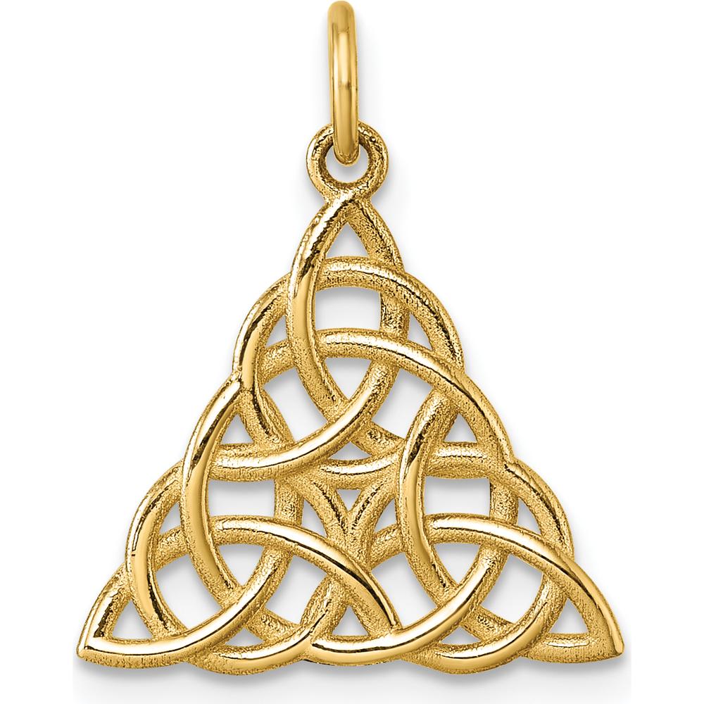 14K Yellow Gold Polished Celtic Knot Pendant - Timeless Interwoven Design by Oro Pregiato
