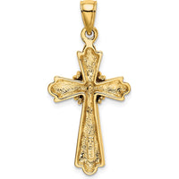 14K Yellow Gold Polished Center Cross Charm Pendant - 33mm Length by Oro Pregiato