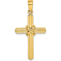 14K Yellow Gold Polished Center Cross Pendant Charm - 33.9mm Length, 18.3mm Width by Oro Pregiato