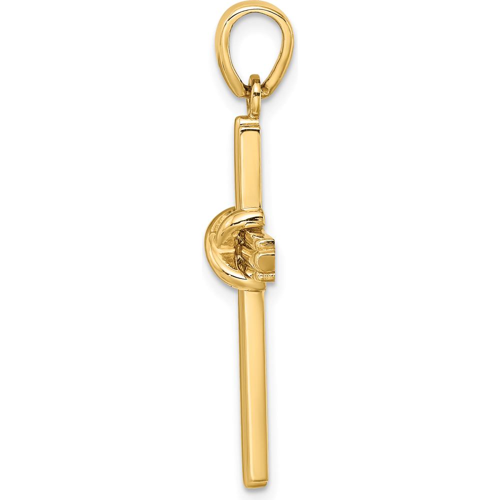 14K Yellow Gold Polished Center Cross Pendant Charm - 33.9mm Length, 18.3mm Width by Oro Pregiato