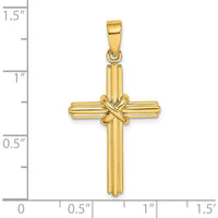 14K Yellow Gold Polished Center Cross Pendant Charm - 33.9mm Length, 18.3mm Width by Oro Pregiato