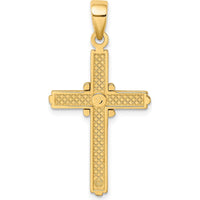 14K Yellow Gold Polished Center Cross Pendant Charm - 33.9mm Length, 18.3mm Width by Oro Pregiato