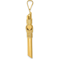 14K Yellow Gold Polished Center Wrap Tube Cross Pendant - 43.3mm Length by Oro Pregiato