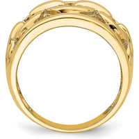 14K Yellow Gold Polished Chain Design Fashion Ring - Domed Shape by 0