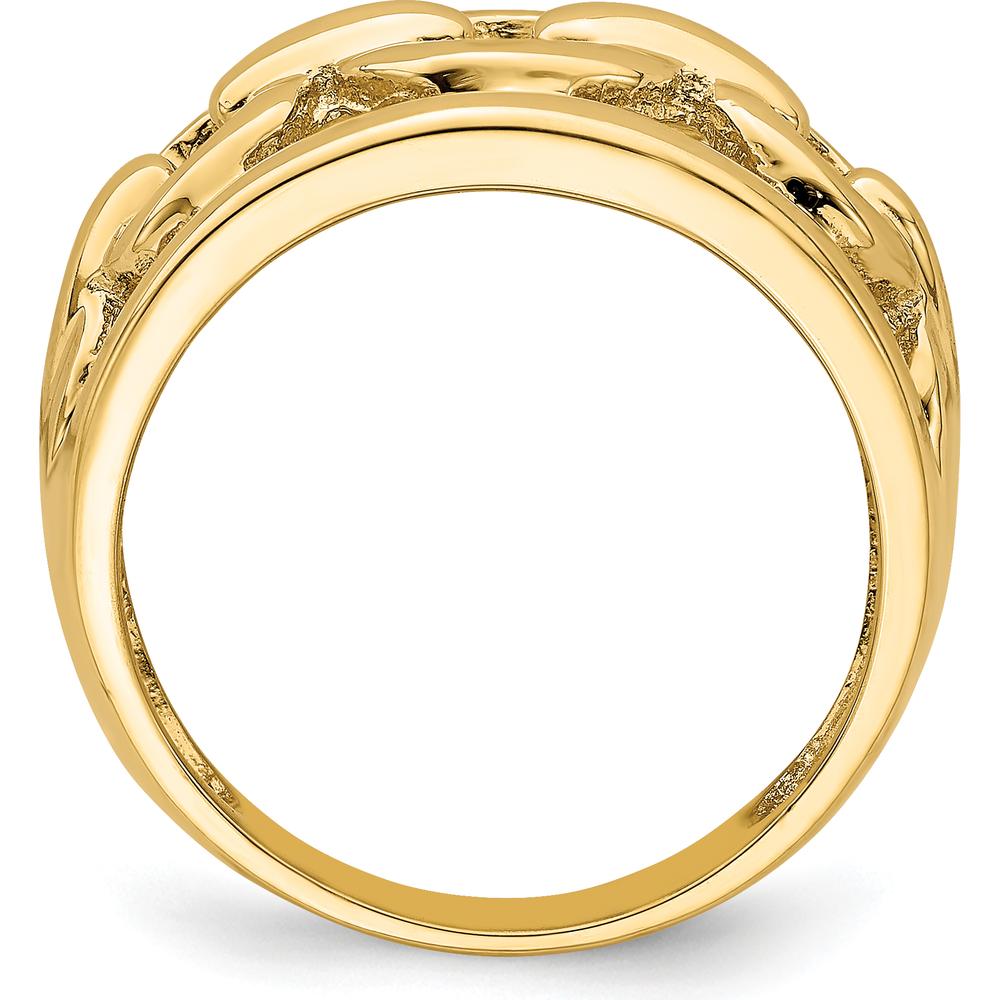 14K Yellow Gold Polished Chain Design Fashion Ring - Domed Shape by 0