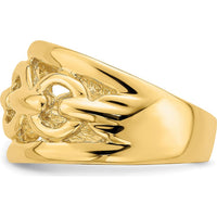 14K Yellow Gold Polished Chain Design Fashion Ring - Domed Shape by 0