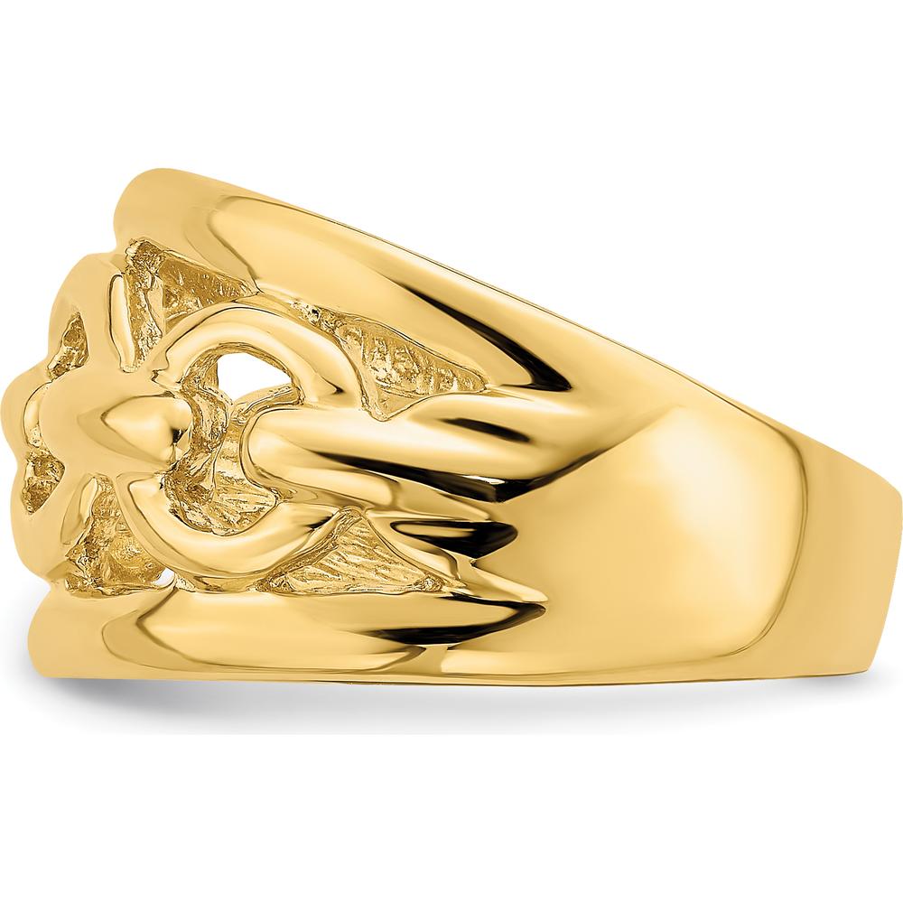 14K Yellow Gold Polished Chain Design Fashion Ring - Domed Shape by 0