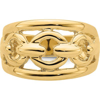 14K Yellow Gold Polished Chain Design Fashion Ring - Domed Shape by 0