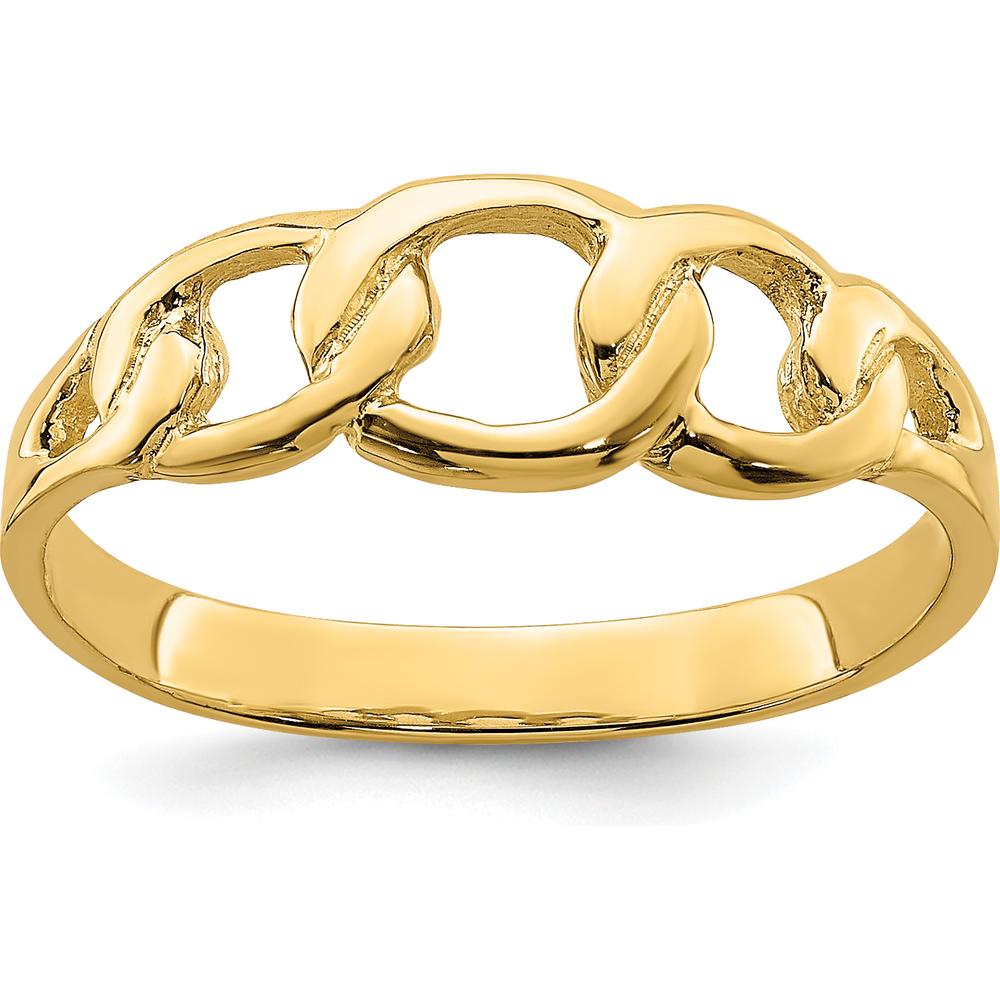 14K Yellow Gold Polished Chain Link Fashion Ring by 0