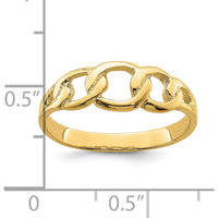 14K Yellow Gold Polished Chain Link Fashion Ring by 0