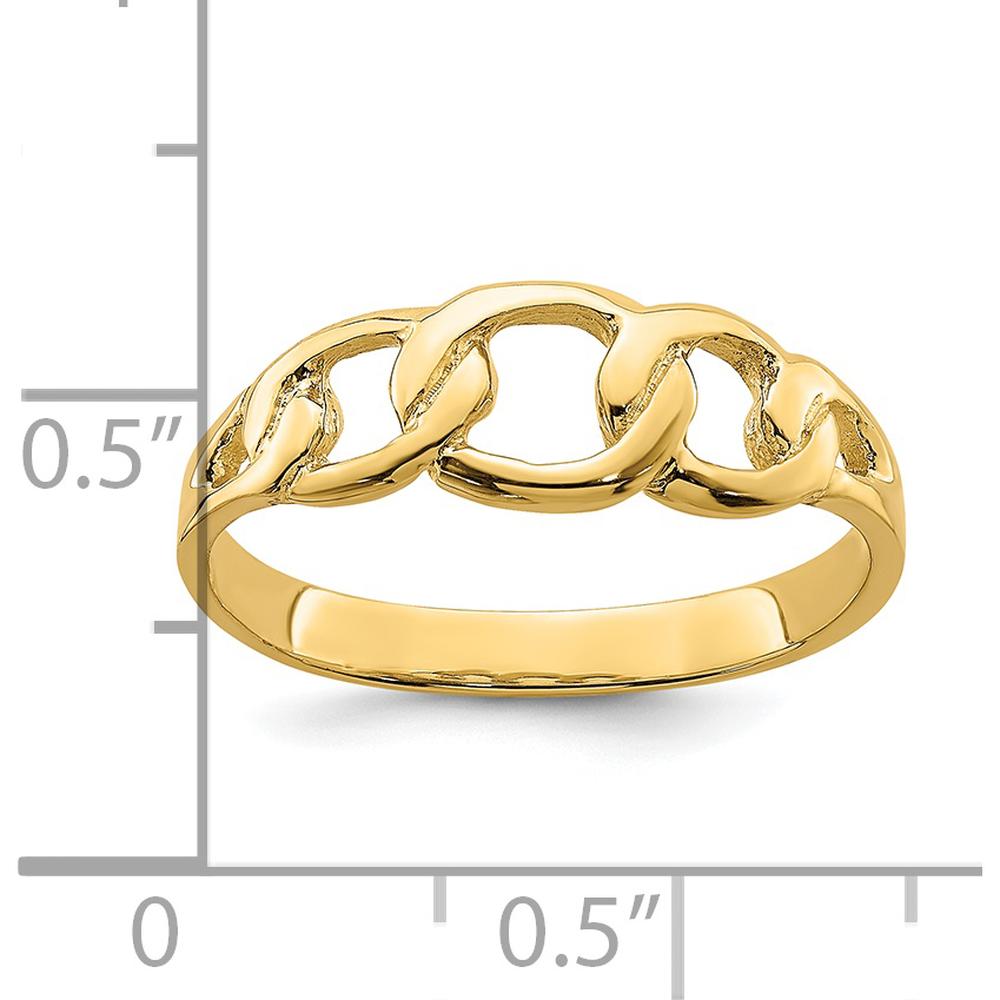 14K Yellow Gold Polished Chain Link Fashion Ring by 0