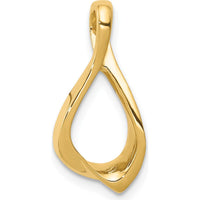 14K Yellow Gold Polished Chain Slide Pendant - Elegant Minimalist Design by 0