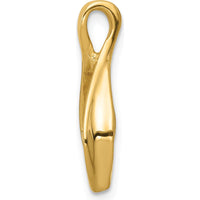 14K Yellow Gold Polished Chain Slide Pendant - Elegant Minimalist Design by 0
