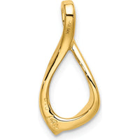 14K Yellow Gold Polished Chain Slide Pendant - Elegant Minimalist Design by 0