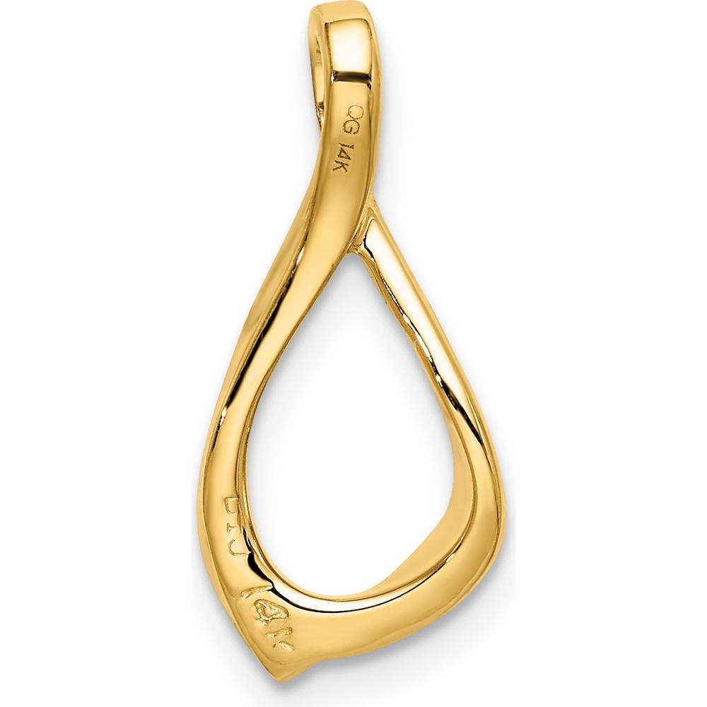 14K Yellow Gold Polished Chain Slide Pendant - Elegant Minimalist Design by 0