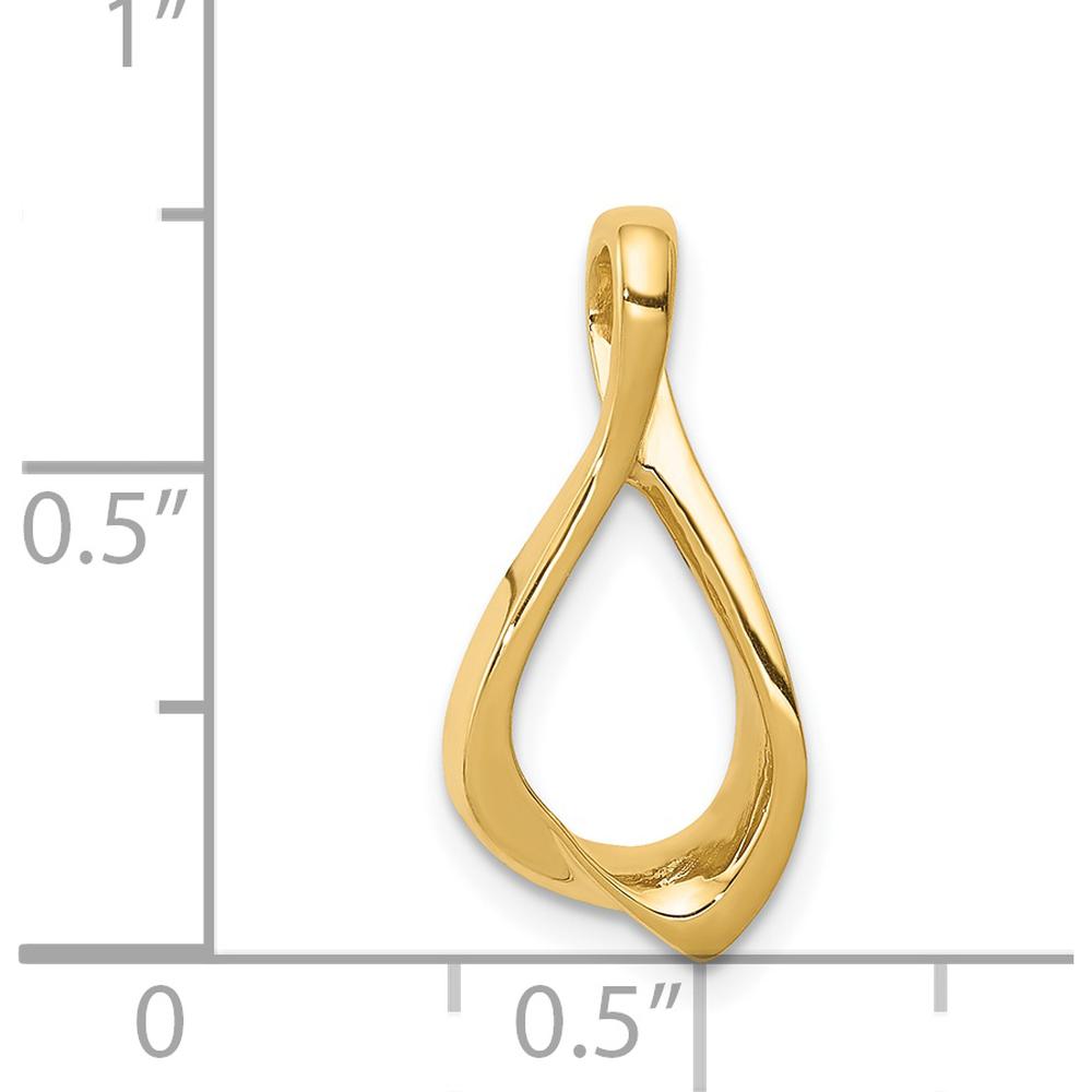 14K Yellow Gold Polished Chain Slide Pendant - Elegant Minimalist Design by 0
