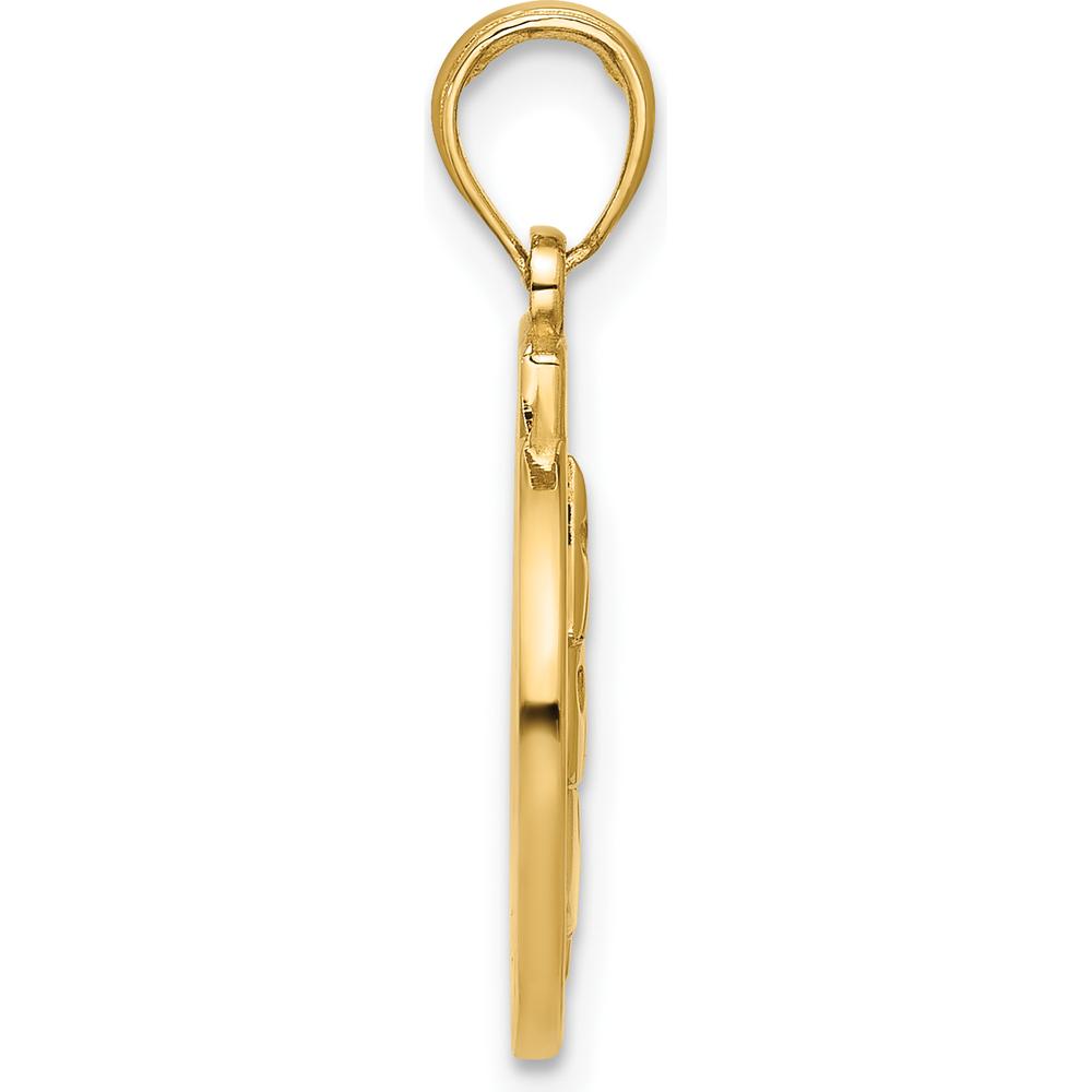 14K Yellow Gold Polished Christmas Tree Pendant Ornament by Oro Pregiato