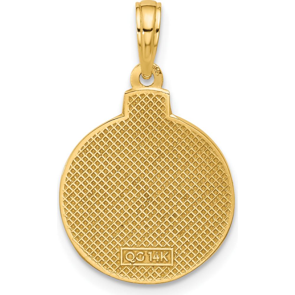 14K Yellow Gold Polished Christmas Tree Pendant Ornament by Oro Pregiato