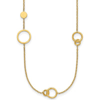 14K Yellow Gold Polished Circle and Chain Pattern 25.5" Necklace by 0