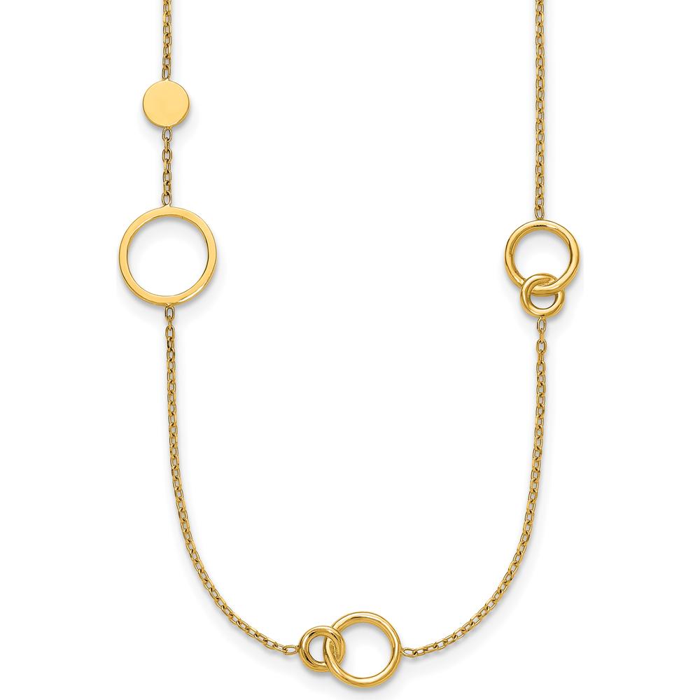 14K Yellow Gold Polished Circle and Chain Pattern 25.5" Necklace by 0