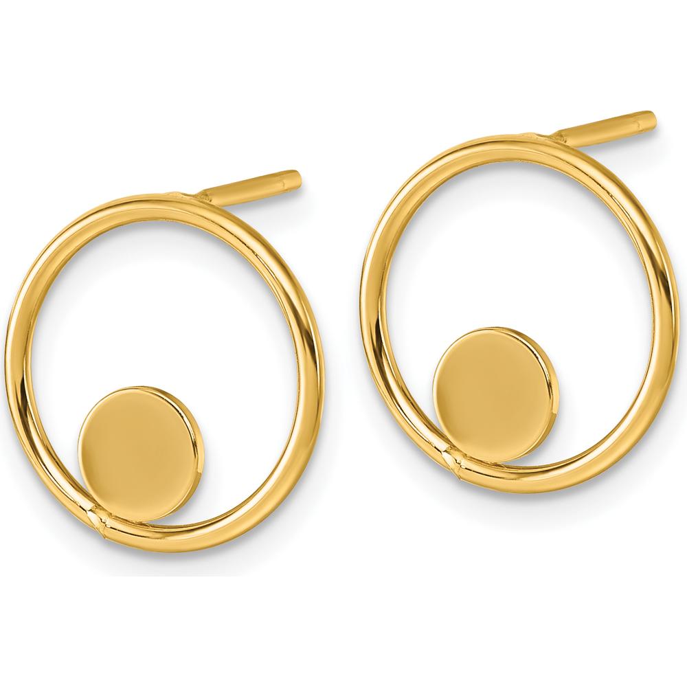 14K Yellow Gold Polished Circle in Circle Post Earrings by 0