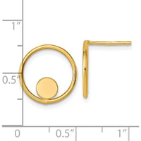 14K Yellow Gold Polished Circle in Circle Post Earrings by 0