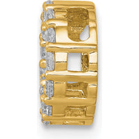 14K Yellow Gold Polished Circle Pendant with 13 Round Natural Diamonds - 0.26 Carat Total Diamond Weight by Oro Pregiato