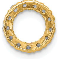 14K Yellow Gold Polished Circle Pendant with 13 Round Natural Diamonds - 0.26 Carat Total Diamond Weight by Oro Pregiato