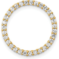 14K Yellow Gold Polished Circle Slide Pendant with Round Diamonds - 0.37 Carat Total Diamond Weight by Oro Pregiato