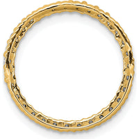 14K Yellow Gold Polished Circle Slide Pendant with Round Diamonds - 0.37 Carat Total Diamond Weight by Oro Pregiato