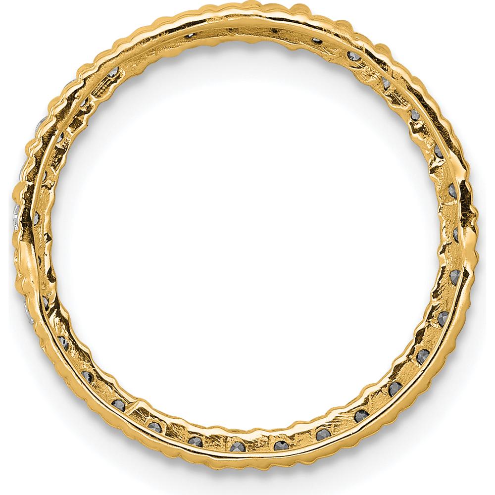 14K Yellow Gold Polished Circle Slide Pendant with Round Diamonds - 0.37 Carat Total Diamond Weight by Oro Pregiato