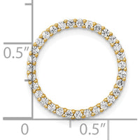 14K Yellow Gold Polished Circle Slide Pendant with Round Diamonds - 0.37 Carat Total Diamond Weight by Oro Pregiato