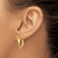14K Yellow Gold Polished Circles Large Hoop Earrings - Elegant & Timeless Design by 0